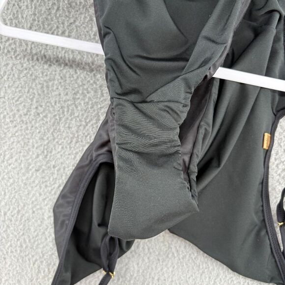 Solkissed One Piece Swimsuit L Black Boho Western Bull Skull Festival Pool Beach - Picture 11 of 12